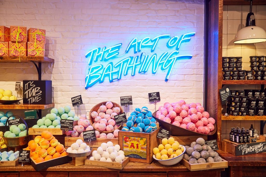 A selction of Lush bath bombs.